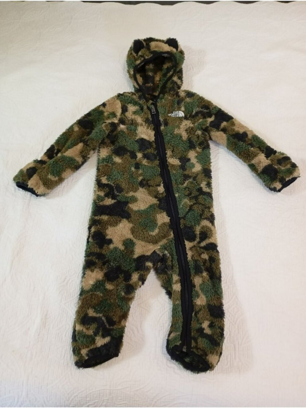 The North Face Baby Bear Fleece Camo Suit 6-12M Hooded Full-Zip